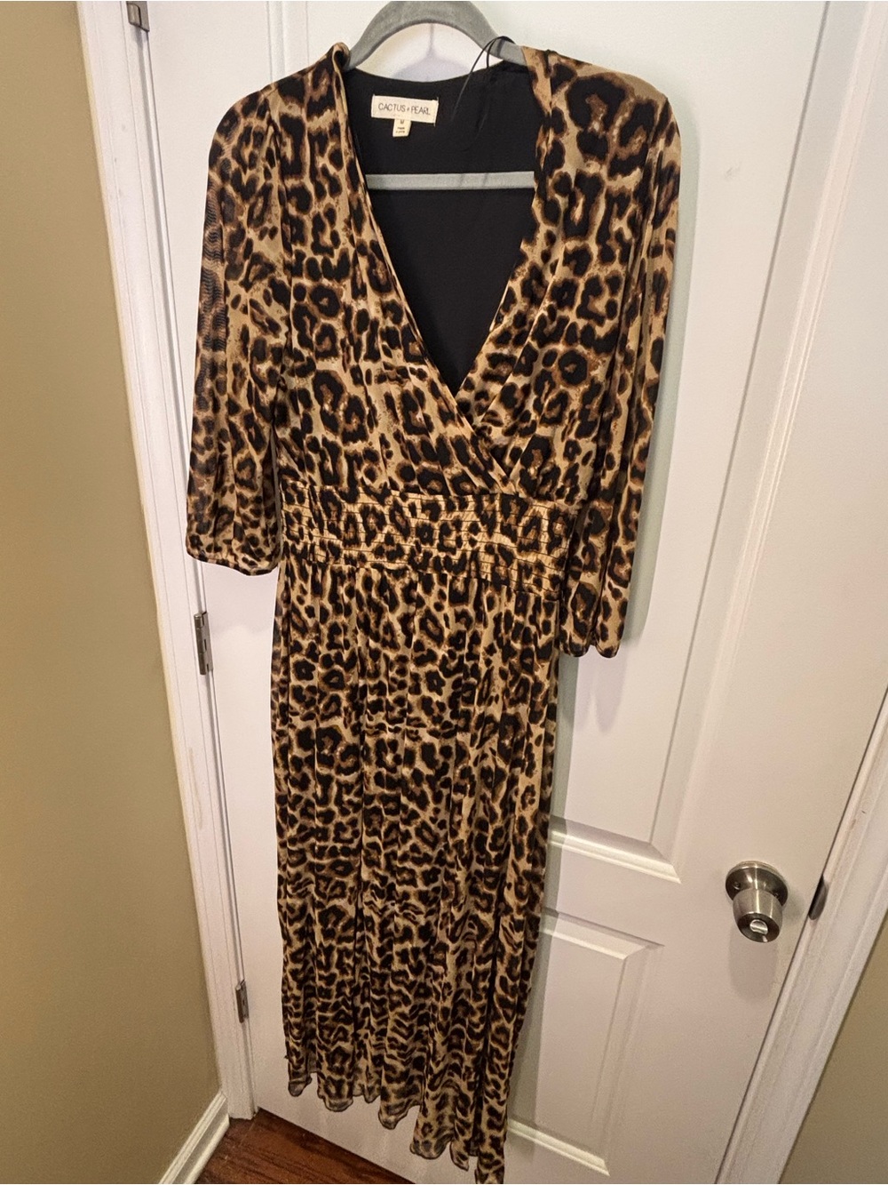 Leopard Print Maxi Dress in Brown
